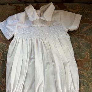 NB smocked white bubble